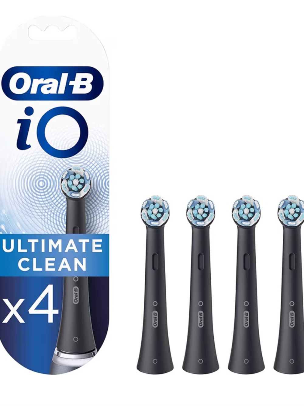 iO Ultimate Clean Replacement Brush Heads - Black (4 Pack)